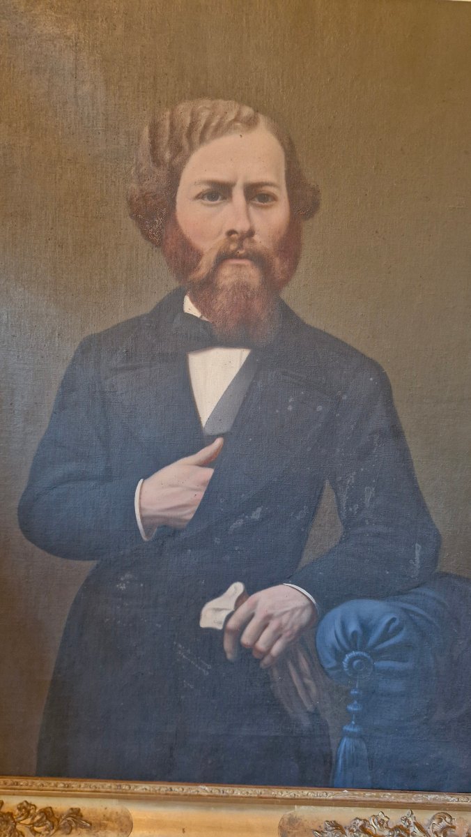 Portrait d'homme signé Klein 1865-photo-2