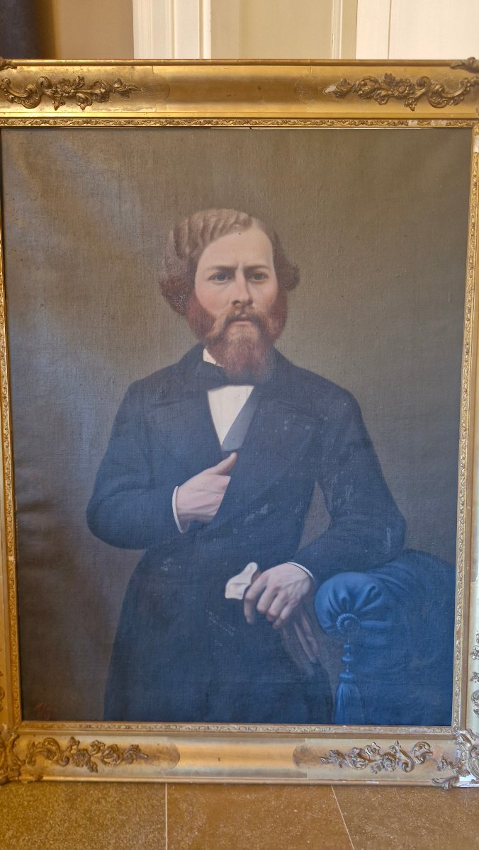 Portrait d'homme signé Klein 1865-photo-2