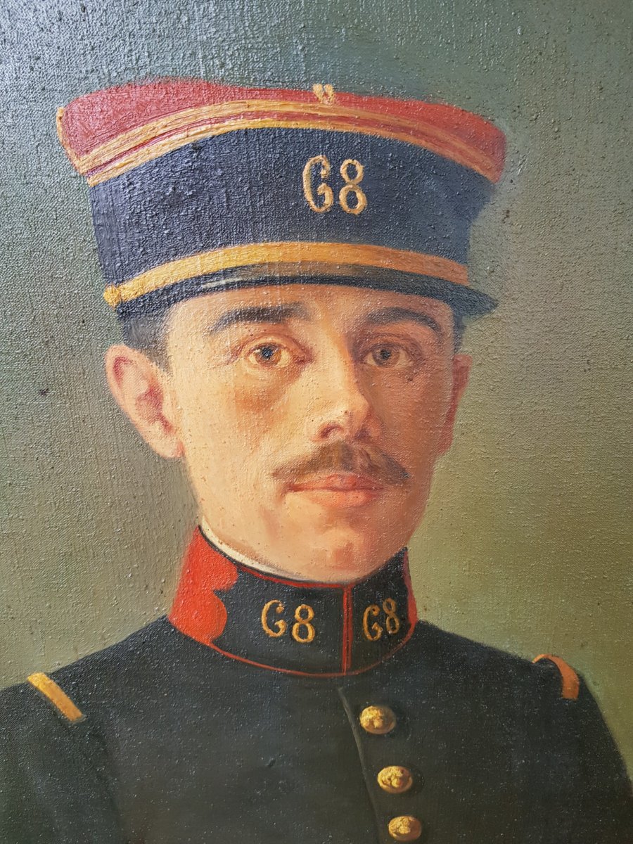 Portrait d'Un Militaire Daté 1915, Signé Renaux-photo-2