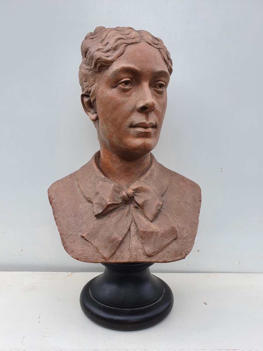 Buste De Femme En Terre Cuite, XIX ème S