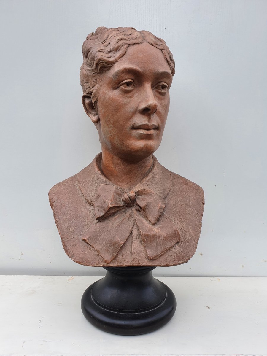 Bust Of Woman In Terracotta, XIXth S