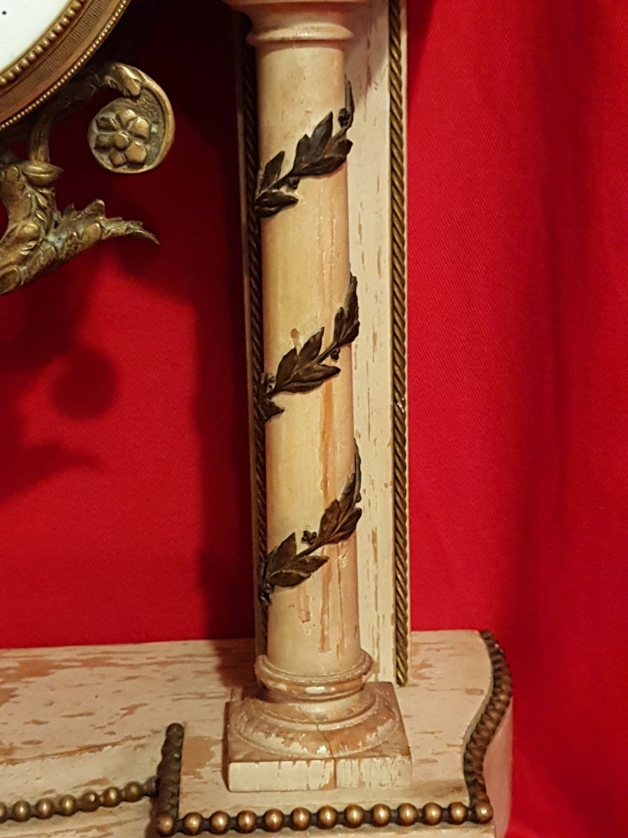 Louis XVI Clock, Patinated Wood And Bronze-photo-2