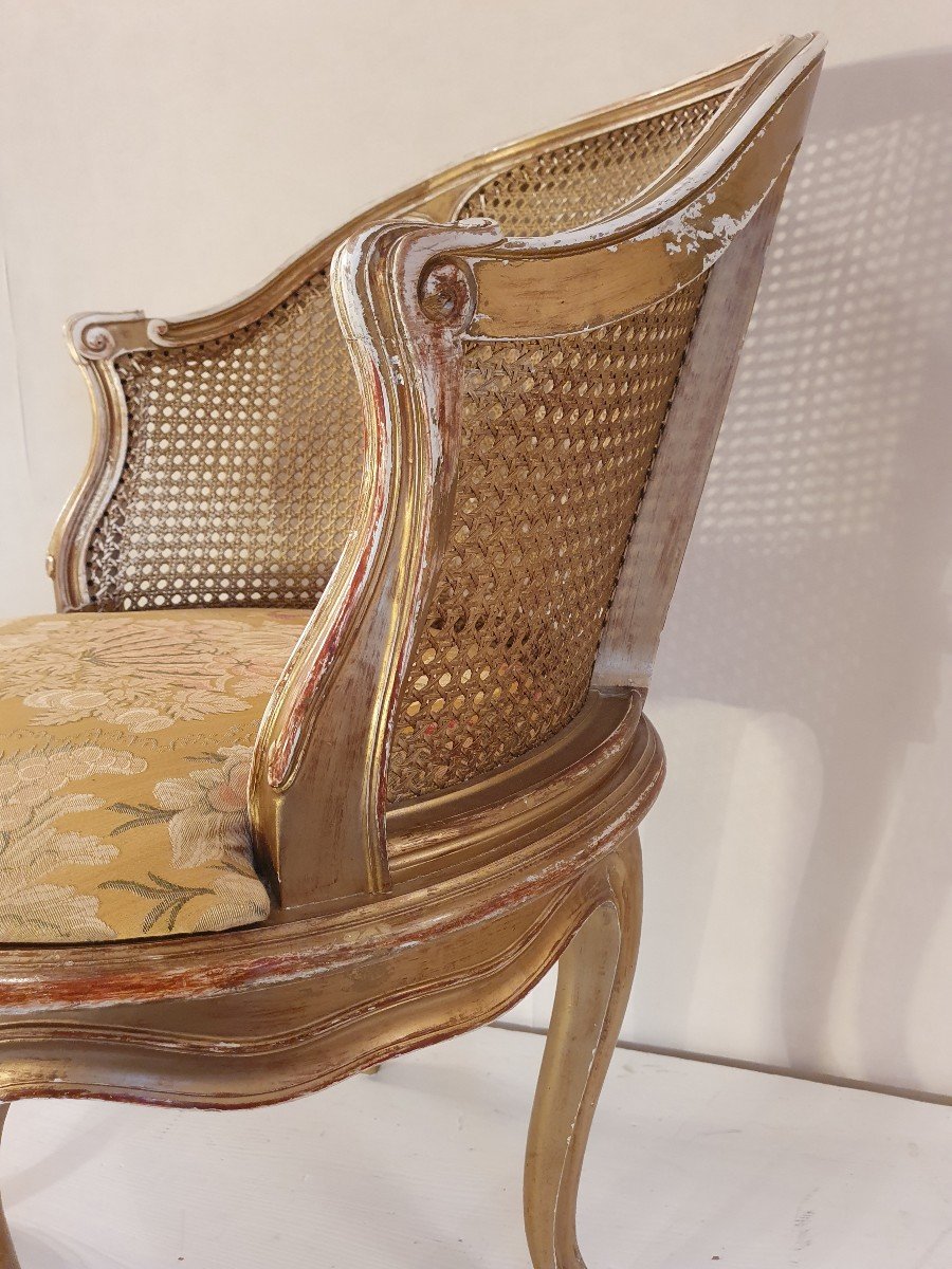 Napoleon III Golden Wood Office Chair-photo-3