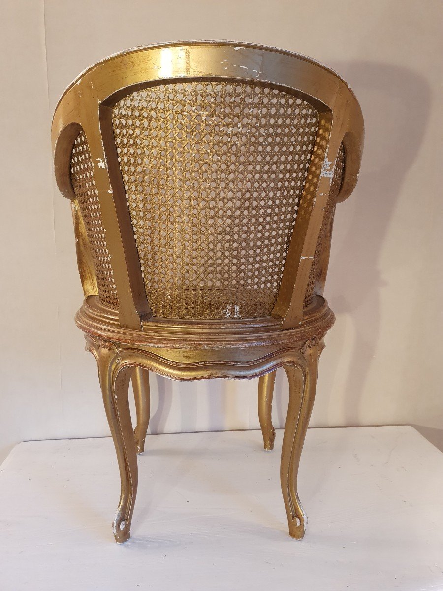 Napoleon III Golden Wood Office Chair-photo-5