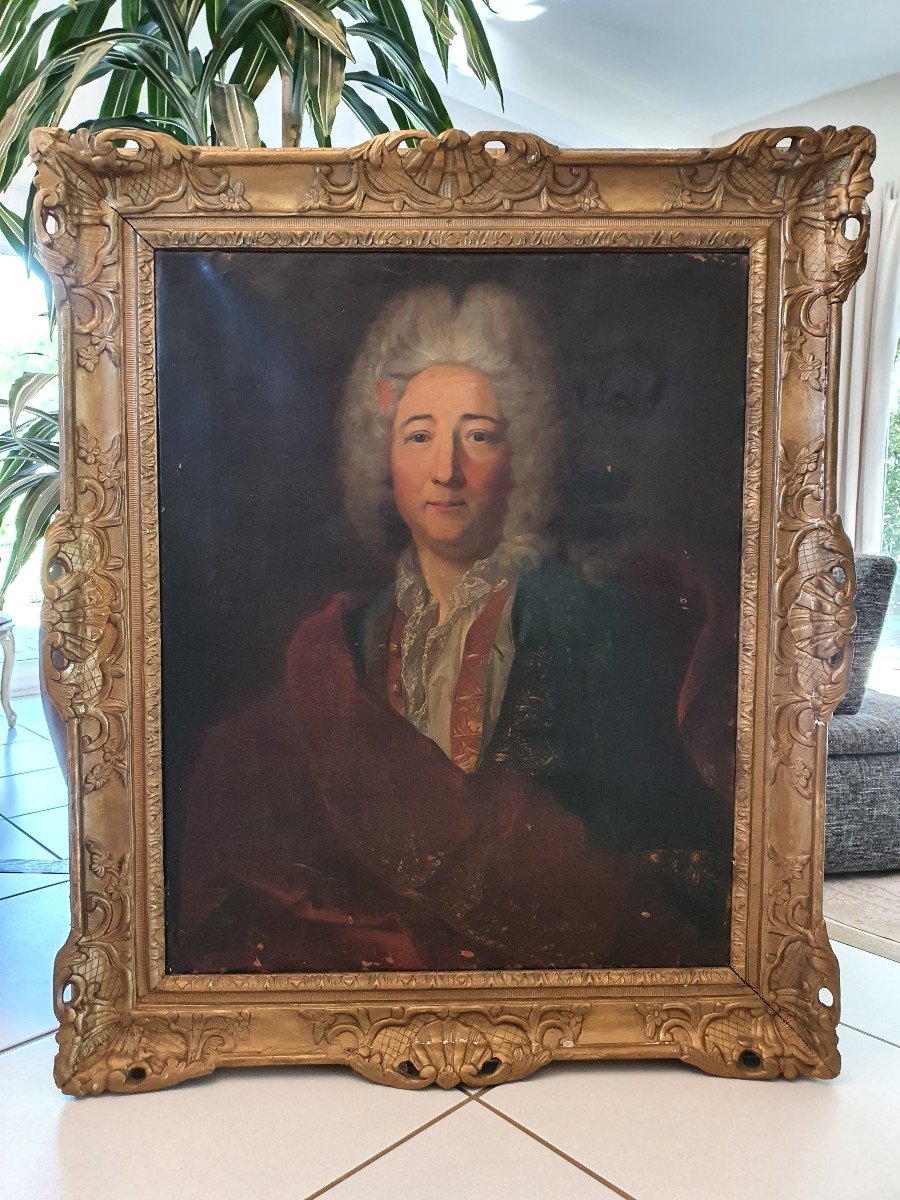 XVIII ème S, Portrait d'Homme, Cadre d'époque 