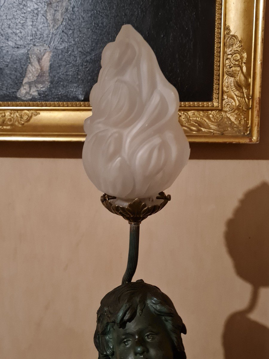  Moreau, Lampe Représentant Un Ange Musicien -photo-3