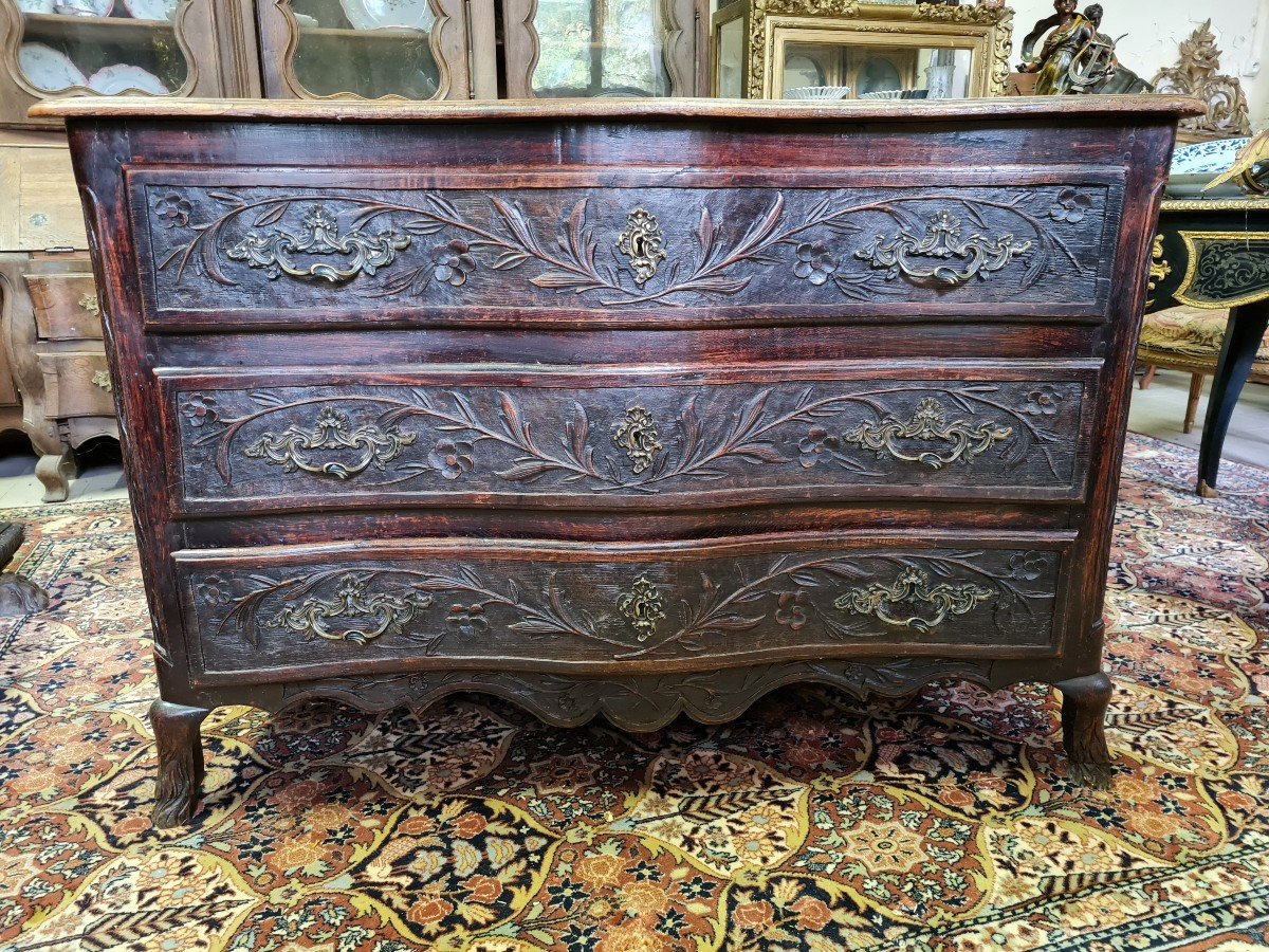 Louis XV Period Curved Commode-photo-2