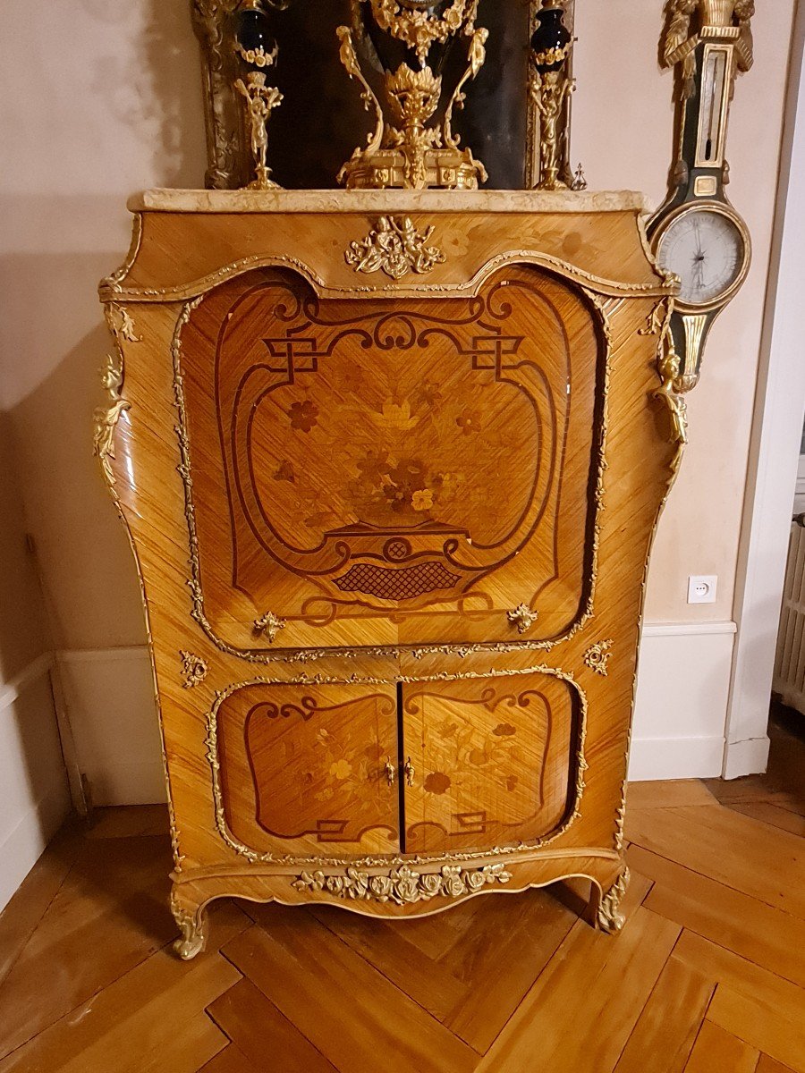 Louis XV Style Marquetry Cabinet-photo-3