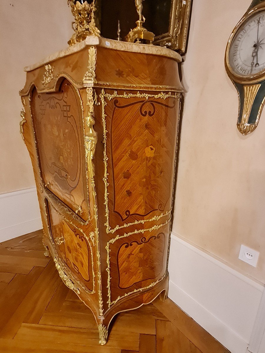 Louis XV Style Marquetry Cabinet-photo-4