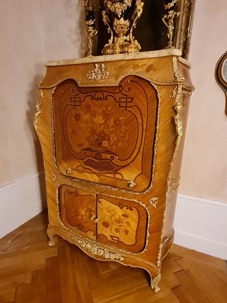 Louis XV Style Marquetry Cabinet