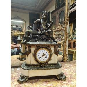 Bronze Clock Decor Cherub Napoleon III