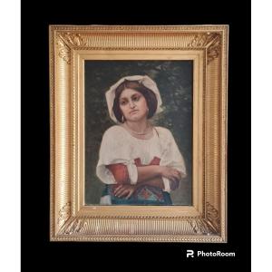XIX Th S, Portrait Of Woman Oil On Canvas