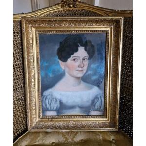 Pastel, Portrait Of A Woman, 19th Century 