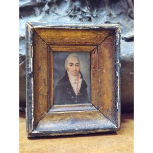 19th C, Framed Miniature Portrait Of A Man