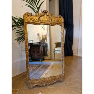 Antique Mirror In Golden Wood 