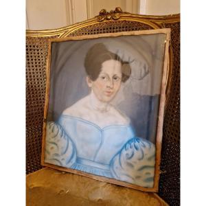 19th Century, Pastel Portrait Of Woman