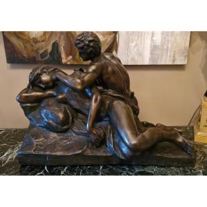 Jef Lambeaux, la nymphe et le satyre bronze