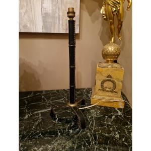 Lampe de salon en cuir de Jacques Adnet