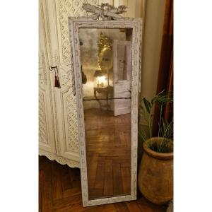 Louis XVI Period Painted Wooden Mirror Between Two Mirrors 