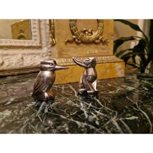 Sandoz, Gallia, salière poivrière en métal argenté