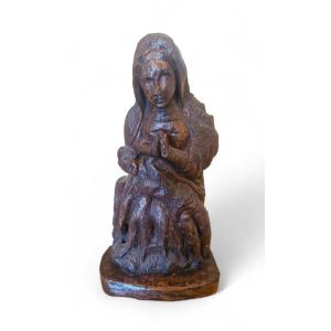 Pietà en chêne Époque XVII Ème S 