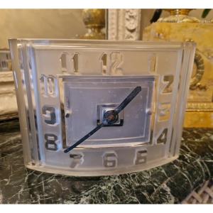 Ato Electric Clock, In Lalique Crystal