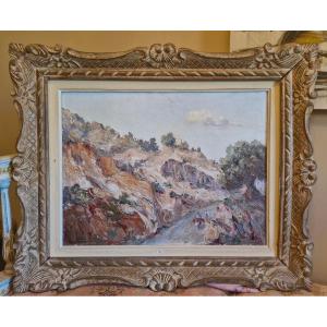 Huile sur toile paysage signée