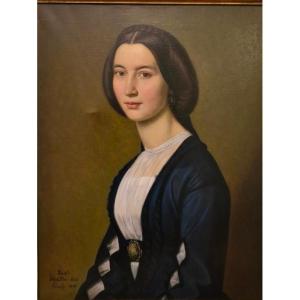 Oil On Canvas Portrait Of A Woman