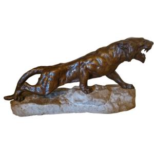 Panthère en bronze signée Bartelier