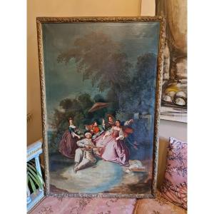 Peinture scène galante Époque XIX Ème S
