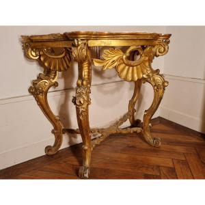 Console In Golden Wood, XIXth Century