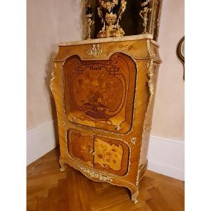 Louis XV Style Marquetry Cabinet
