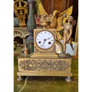Empire Clock In Gilt Bronze XIXth S