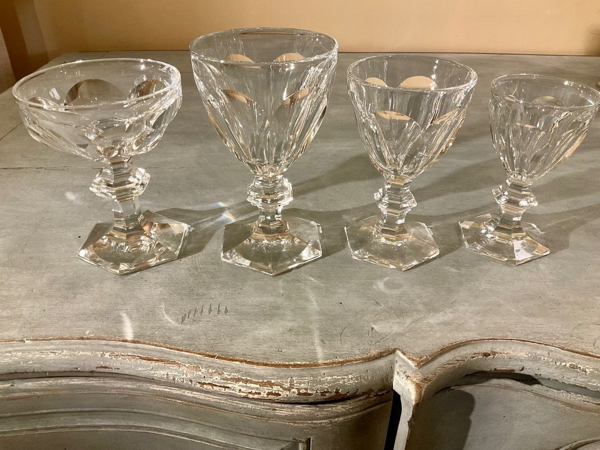 Harcourt Glass Service From Baccarat. 48 Pieces.-photo-4