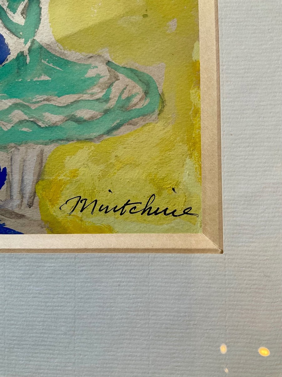 Isaac Mintchine . «  Le Bouquet. Bonne Année » .gouache. -photo-4