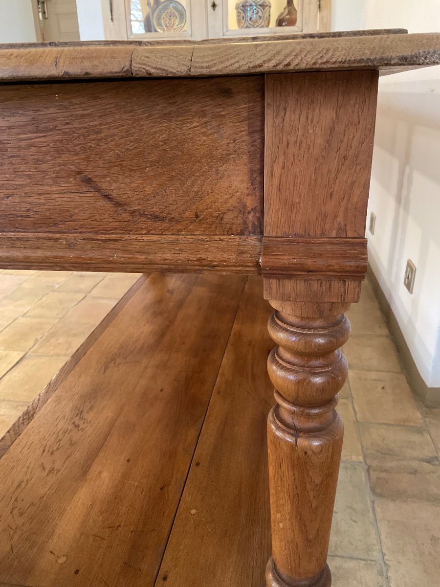 Grande Table De Drapier En Chêne Blond. 19éme Siècle. -photo-5