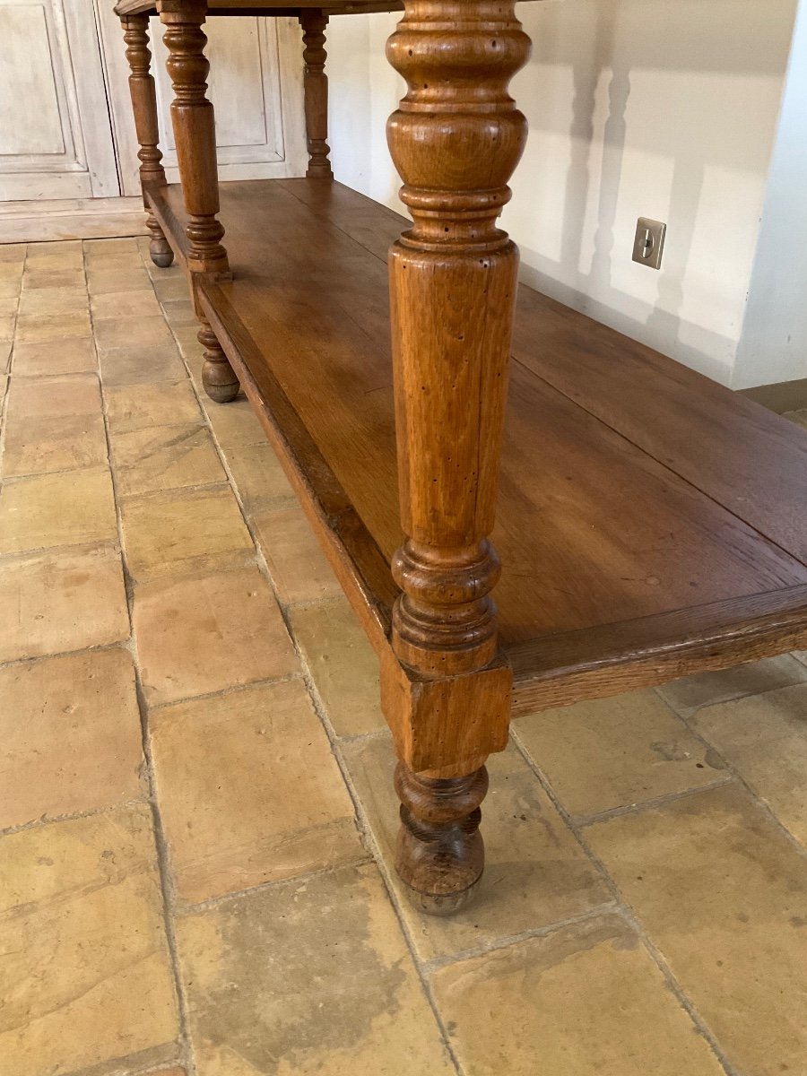 Grande Table De Drapier En Chêne Blond. 19éme Siècle. -photo-6