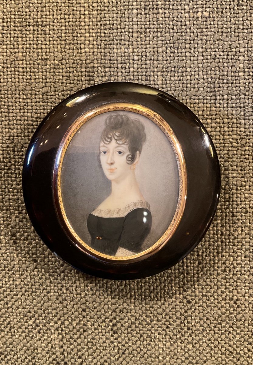 Tortoiseshell And Gold Box. Miniature By Désirée Clary. 