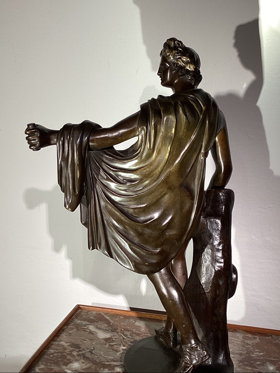 Apollon Du Belvédère . Bronze à Patine Brune. -photo-2