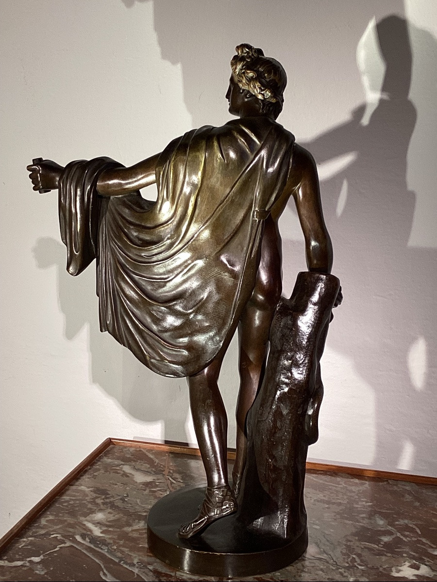 Apollon Du Belvédère . Bronze à Patine Brune. -photo-6