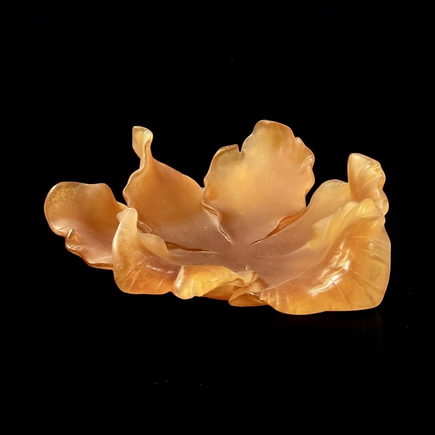 Daum . Grande Coupe Tulipe Couleur Ambre. -photo-4