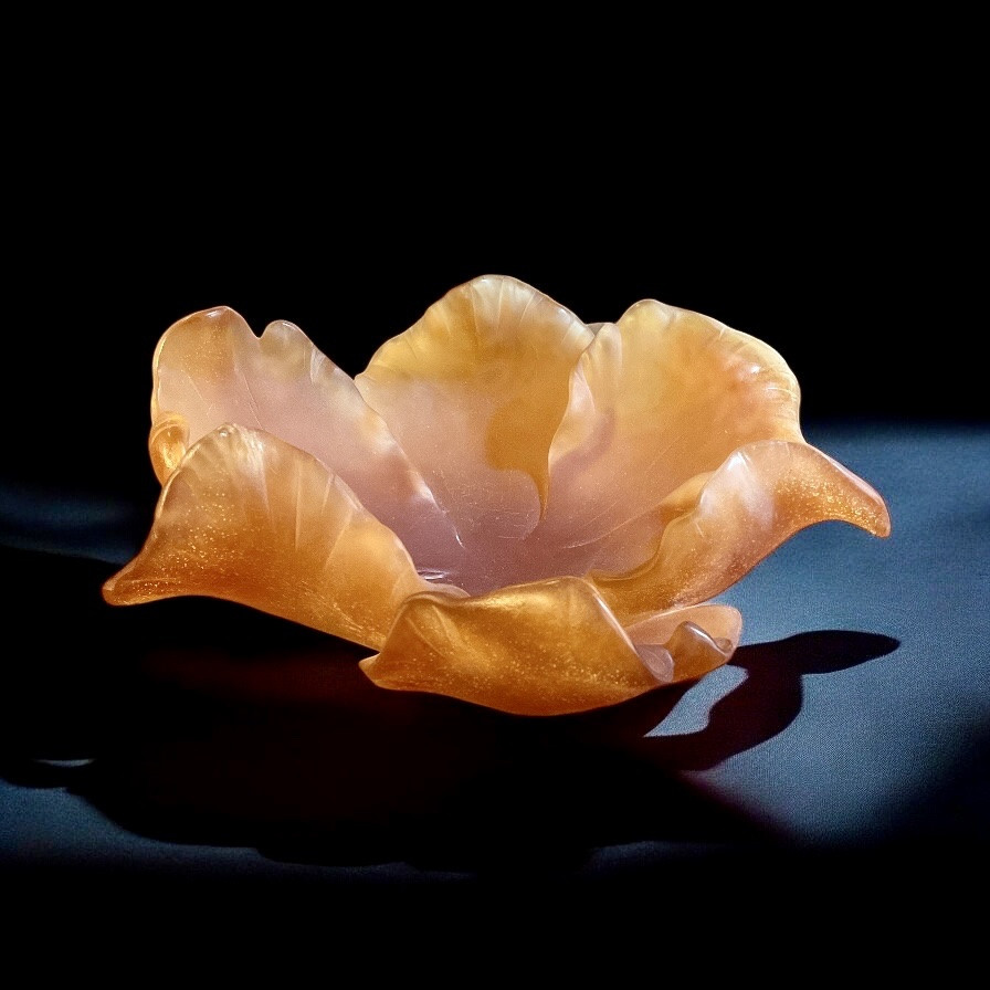 Daum . Grande Coupe Tulipe Couleur Ambre. -photo-7