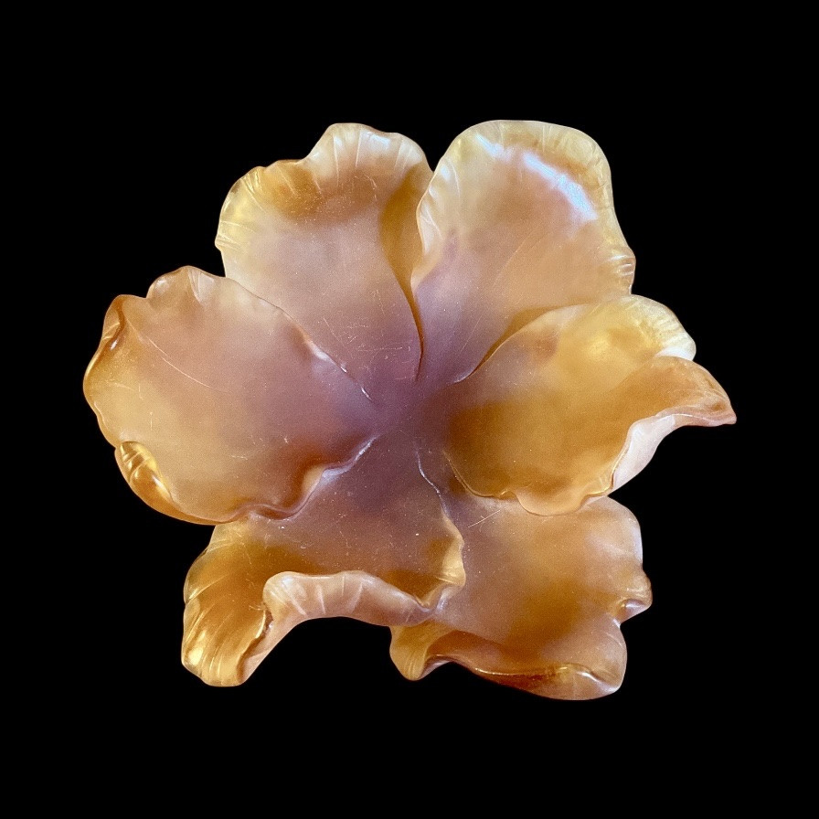 Daum . Grande Coupe Tulipe Couleur Ambre. -photo-8