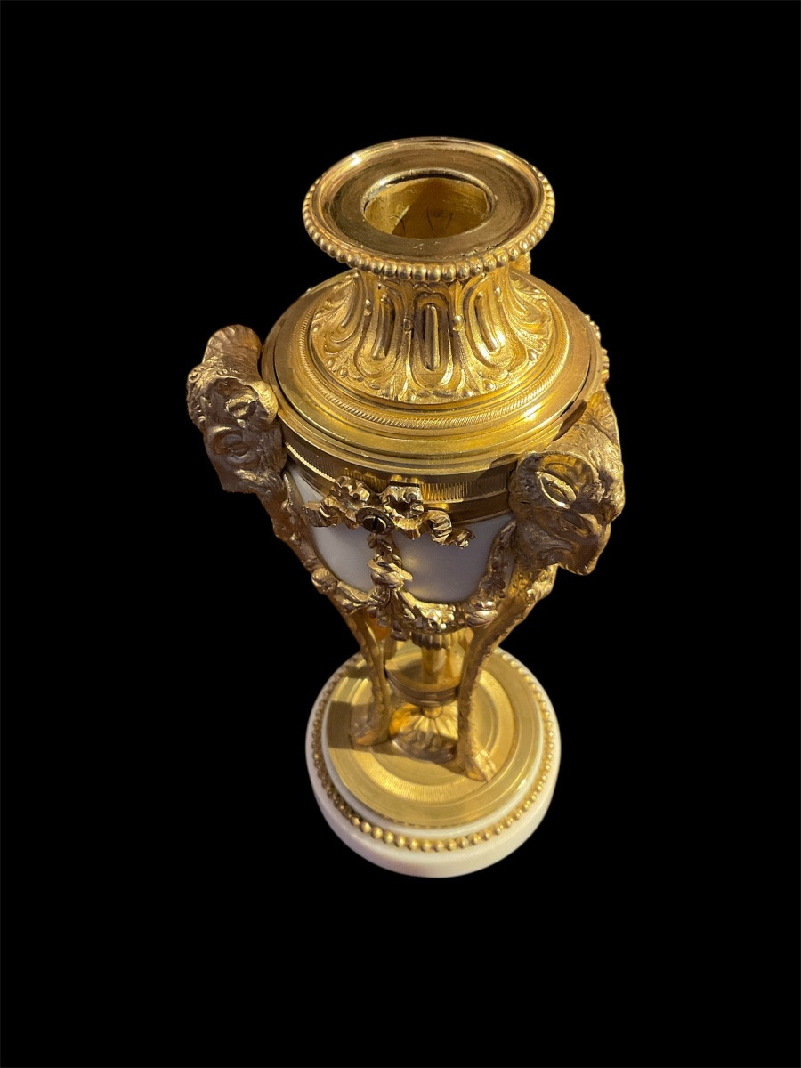 Pair Of Marble And Gilt Bronze Cassolettes-photo-4