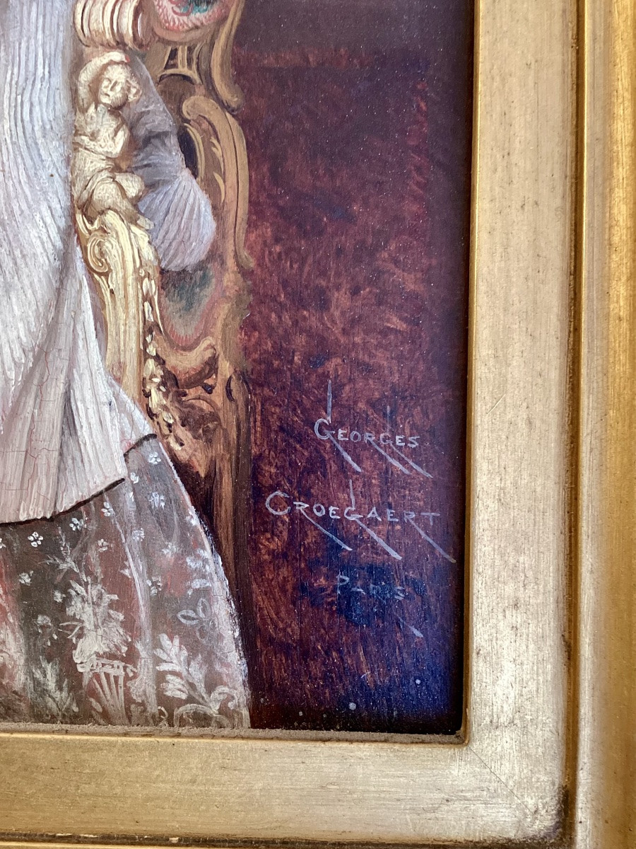 Georges Croegaert. (1848-1923). Oil On Panel. -photo-3