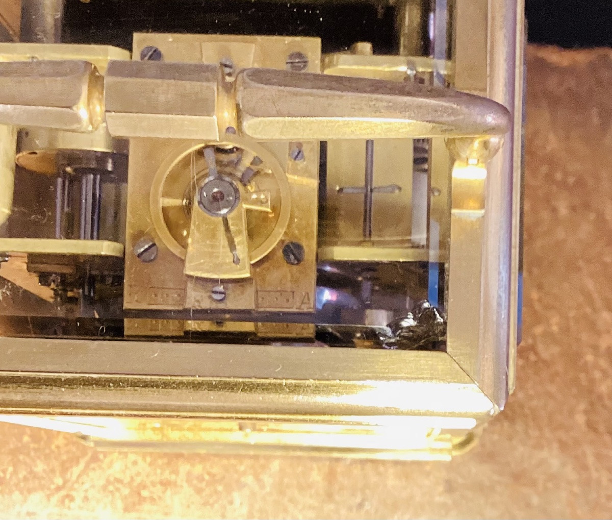 Pendulette de voyage en laiton doré signée Bourdin.-photo-5