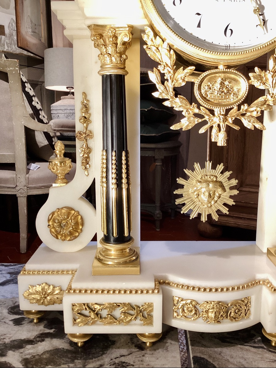 Large Louis XVI Style Portico Clock, 19th Century. "lepaute, In Paris".-photo-2