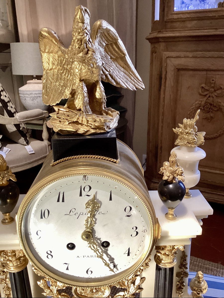 Large Louis XVI Style Portico Clock, 19th Century. "lepaute, In Paris".-photo-4