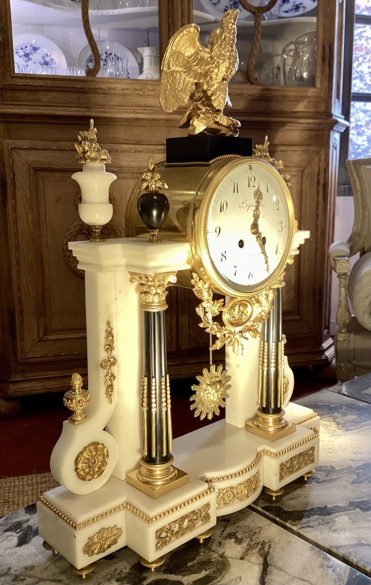 Large Louis XVI Style Portico Clock, 19th Century. "lepaute, In Paris".-photo-5