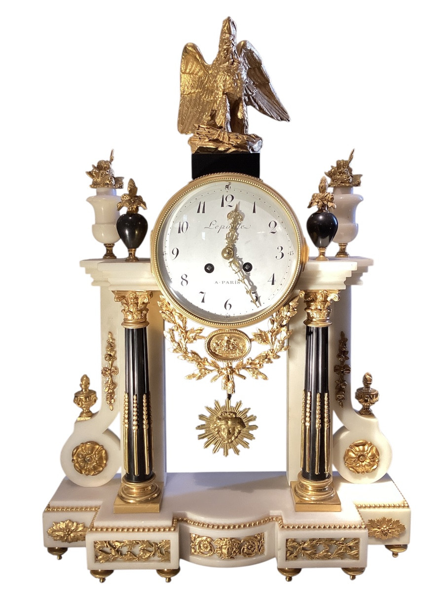 Large Louis XVI Style Portico Clock, 19th Century. "lepaute, In Paris".